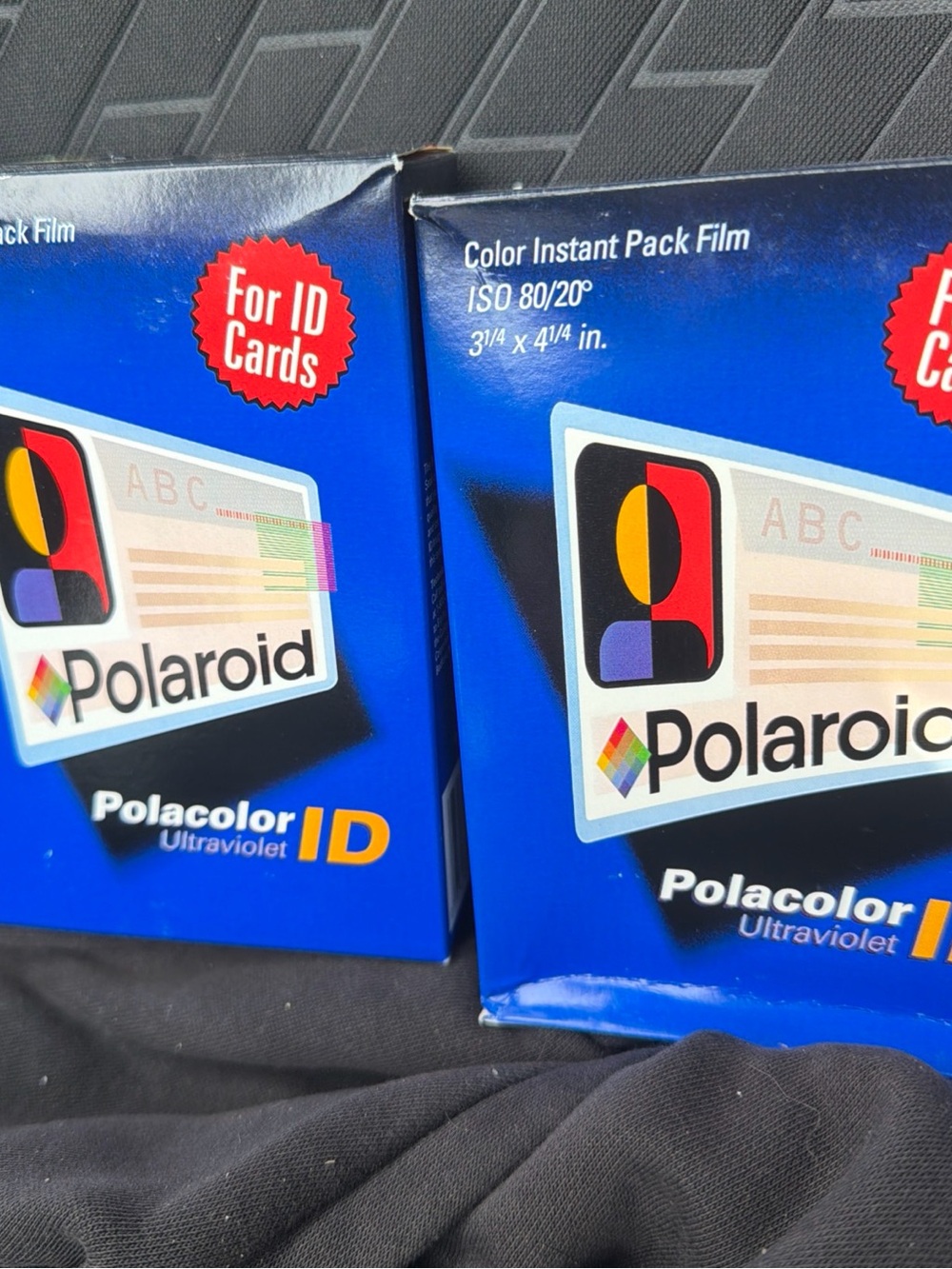 Polaroid Polacolor ID Film - Bright Blue Packaging